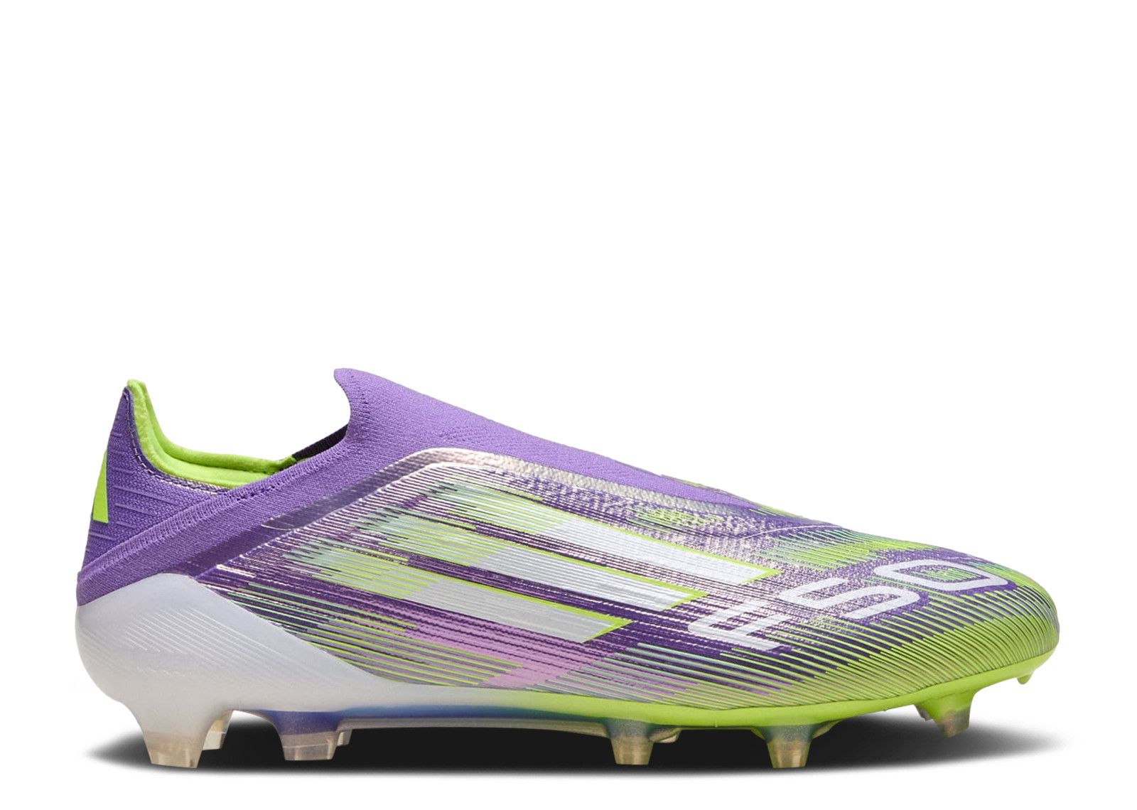 Adidas F50 Elite Laceless FG Soccer Cleats Purple Rush/Cloud White/Lucid Lemon JH7628