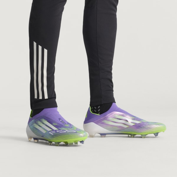 Lookbook 아디다스 F50 엘리트 레이스리스 FG 축구화 퍼플 러쉬/클라우드 화이트/루시드 레몬 JH7628