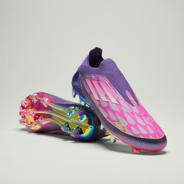Adidas F50 Elite LY Laceless FG Soccer Cleats Purple/Cloud White/Lucid Lemon JS0560
