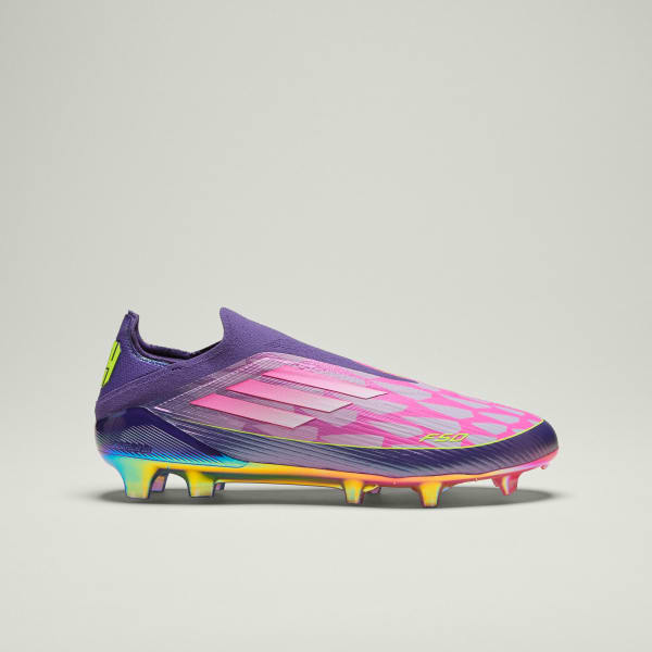 Shop Adidas F50 Elite LY Laceless FG Soccer Cleats Purple/Cloud White/Lucid Lemon JS0560