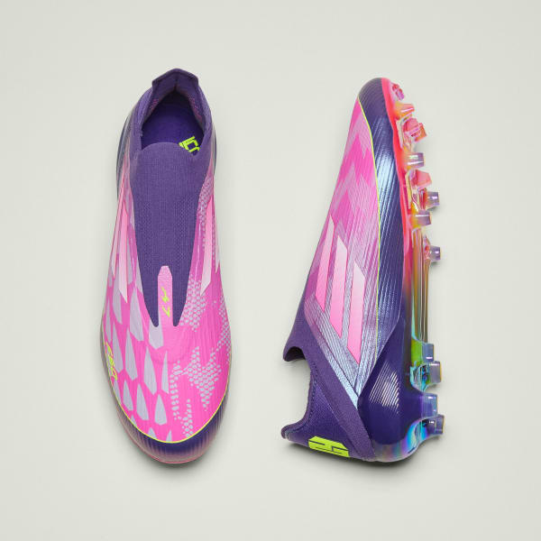 Purchase Adidas F50 Elite LY Laceless FG Soccer Cleats Purple/Cloud White/Lucid Lemon JS0560