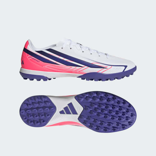 adidas F50 Hyperfast Club Astro Turf Soccer Shoes Cloud White/Solar Purple/Solar Turbo KJ3409