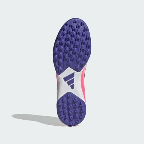 Shop adidas F50 Hyperfast Club Astro Turf Soccer Shoes Cloud White/Solar Purple/Solar Turbo KJ3409
