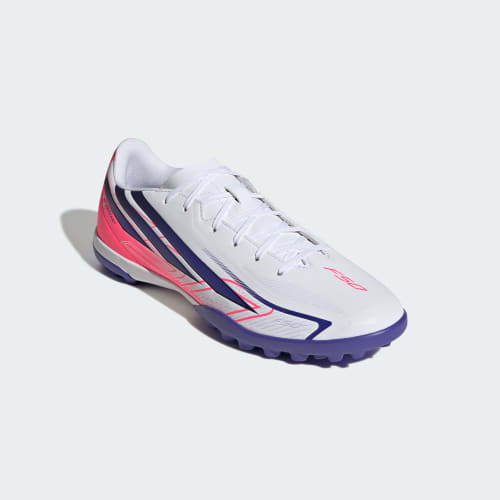 Purchase adidas F50 Hyperfast Club Astro Turf Soccer Shoes Cloud White/Solar Purple/Solar Turbo KJ3409