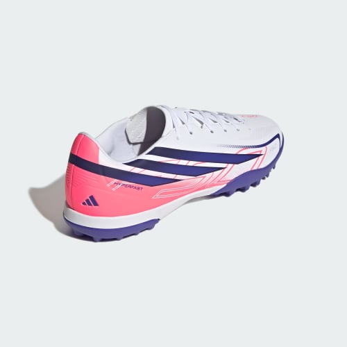 Details for adidas F50 Hyperfast Club Astro Turf Soccer Shoes Cloud White/Solar Purple/Solar Turbo KJ3409