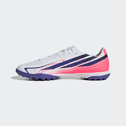 Sizing adidas F50 Hyperfast Club Astro Turf Soccer Shoes Cloud White/Solar Purple/Solar Turbo KJ3409