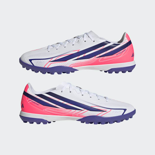 Cheap adidas F50 Hyperfast Club Astro Turf Soccer Shoes Cloud White/Solar Purple/Solar Turbo KJ3409