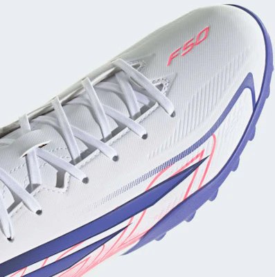 adidas F50 Hyperfast Club Astro Turf Soccer Shoes Cloud White/Solar Purple/Solar Turbo KJ3409 2