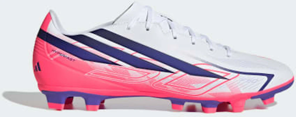 adidas F50 Hyperfast Club FG/MG Soccer Cleats for Natural, Firm, and Artificial Grass. Cloud White/Solar Purple/Solar Turbo KJ0990 Order adidas F50 Hyperfast Club FG/MG Soccer Cleats for Natural, Firm, and Artificial Grass. Cloud White/Solar Purple/Solar Turbo KJ0990