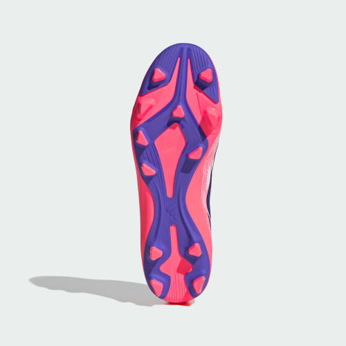 Shop adidas F50 Hyperfast Club FG/MG Soccer Cleats for Natural, Firm, and Artificial Grass. Cloud White/Solar Purple/Solar Turbo KJ0990
