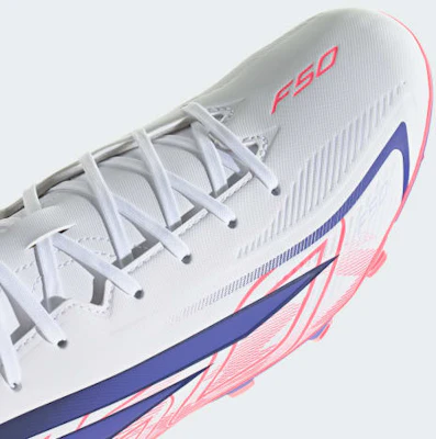 adidas F50 Hyperfast Club FG/MG Soccer Cleats for Natural, Firm, and Artificial Grass. Cloud White/Solar Purple/Solar Turbo KJ0990 2