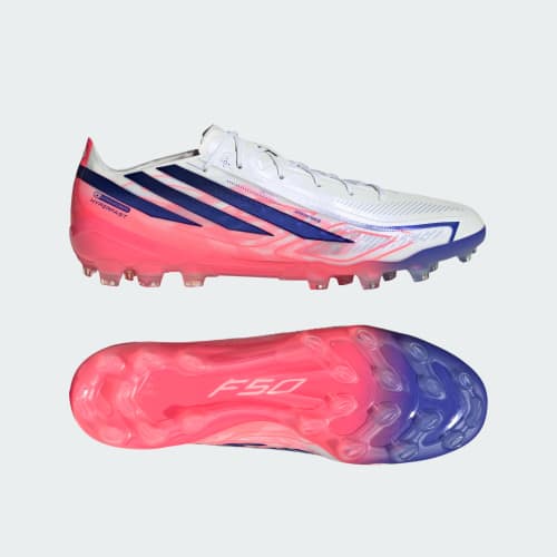 adidas F50 Hyperfast Elite 2G/3G AG Soccer Cleats Cloud White/Solar Purple/Solar Turbo KK1034