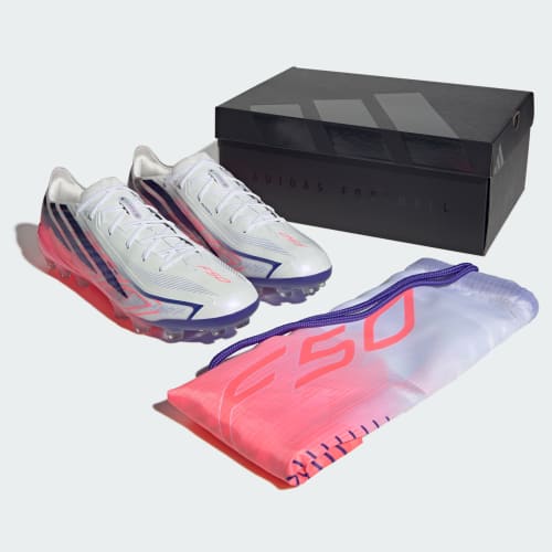 Cheap adidas F50 Hyperfast Elite AG Voetbalschoenen Wit/Paars/Turbo Oranje KK1034