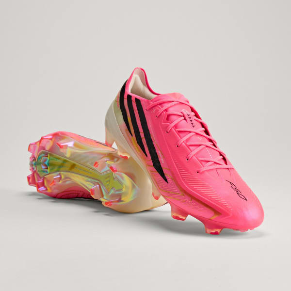 adidas F50 Hyperfast Elite FG Soccer Cleats Solar Turbo/Core Black/Gold Metallic JR5386