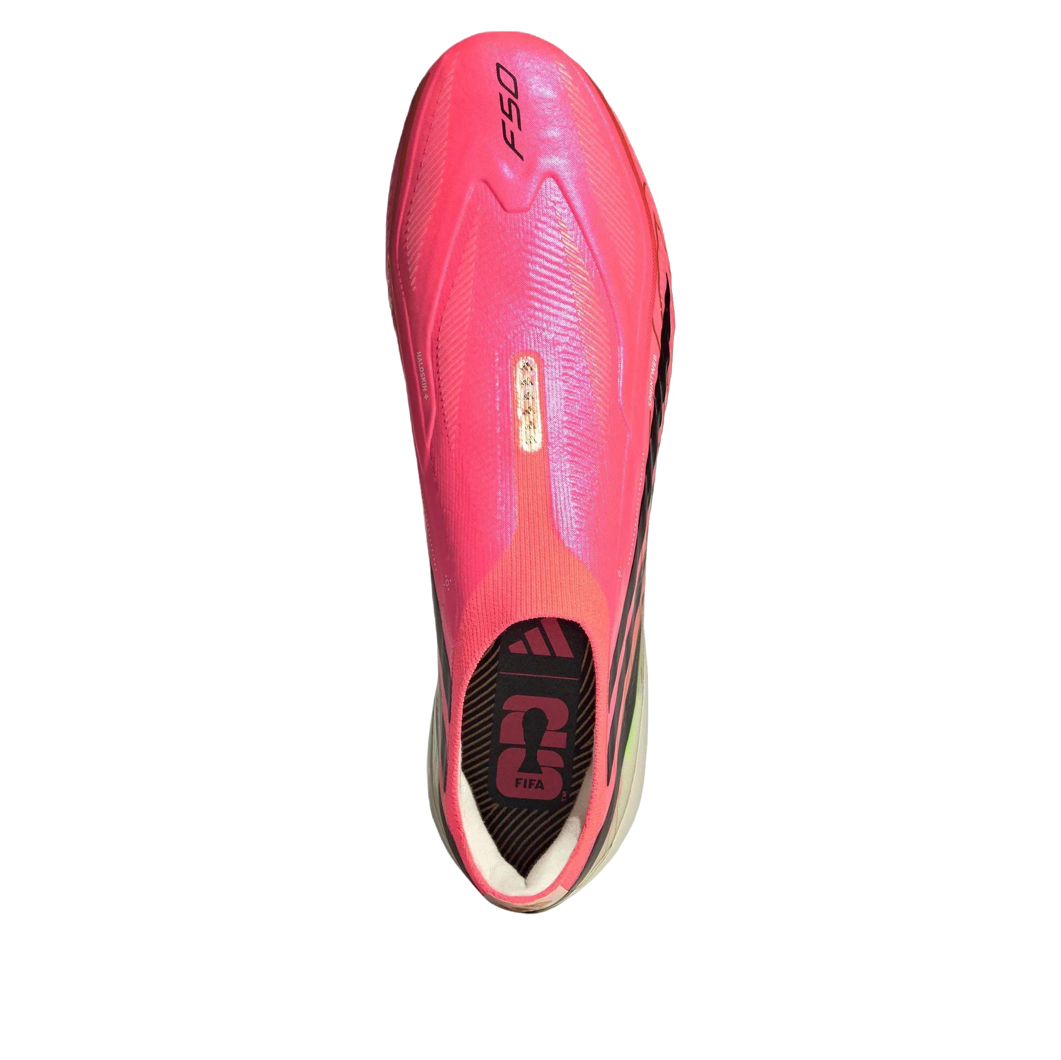 Shop adidas F50 Hyperfast Elite 無鞋帶 FG 足球鞋「Solar Turbo」 KJ6080