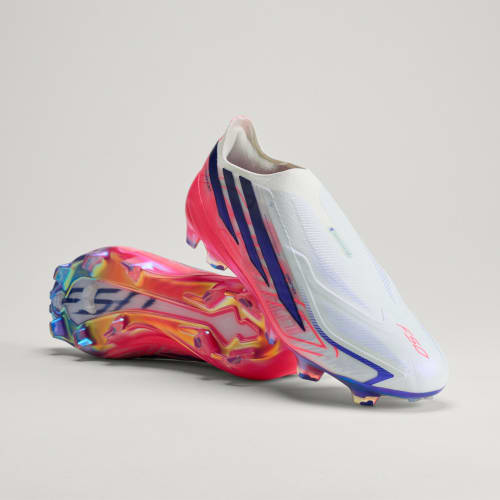 adidas F50 Hyperfast Elite Laceless FG Soccer Cleats Cloud White/Solar Purple/Solar Turbo KJ6074