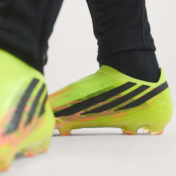 Details for adidas F50 Hyperfast FG Laceless Jaune/Noir/Solar Turbo Football France KK1031