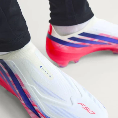 adidas F50 Hyperfast Elite Laceless FG Soccer Cleats Cloud White/Solar Purple/Solar Turbo KJ6074 2