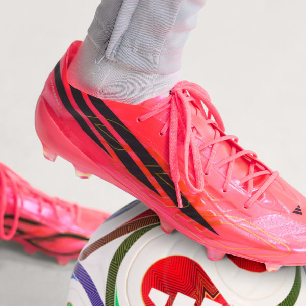Details for adidas F50 Hyperfast EVO FG 足球鞋 太陽紅/核心黑/金屬金 KJ6117