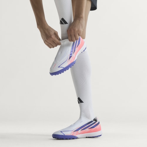 Lookbook adidas F50 Hyperfast Laceless Astro Turf Soccer Shoes Cloud White/Solar Purple/Solar Turbo IH4585