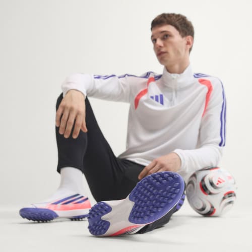 Cheap adidas F50 Hyperfast Laceless Astro Turf Soccer Shoes Cloud White/Solar Purple/Solar Turbo IH4585