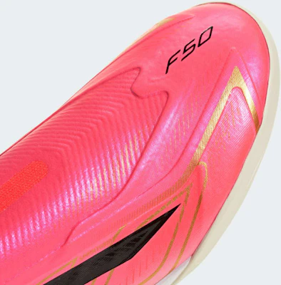 adidas F50 超速無鞋帶足球鞋 人造草地版 太陽橙/核心黑/金屬金 KJ6711 1