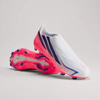 adidas F50 Hyperfast Laceless FG Soccer Cleats Cloud White/Solar Purple/Solar Turbo KJ3415