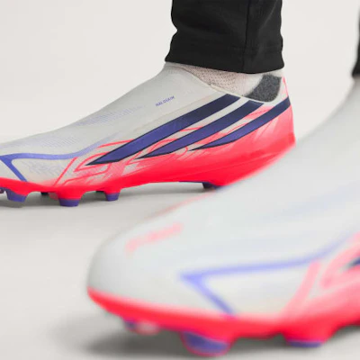 adidas F50 Hyperfast Laceless FG Soccer Cleats Cloud White/Solar Purple/Solar Turbo KJ3415 4
