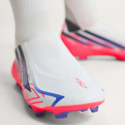 Purchase adidas F50 Hyperfast Laceless FG Soccer Cleats Cloud White/Solar Purple/Solar Turbo KJ3415