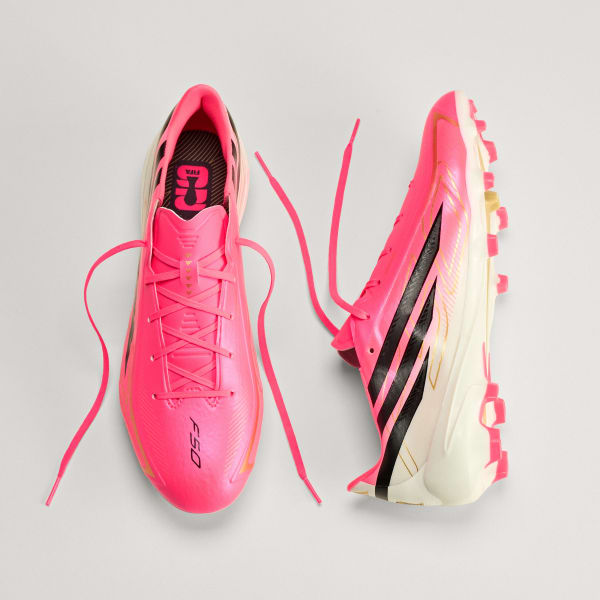 Shop adidas F50 Hyperfast League FG Soccer Cleats Solar Turbo/Core Black/Gold Metallic IH9346