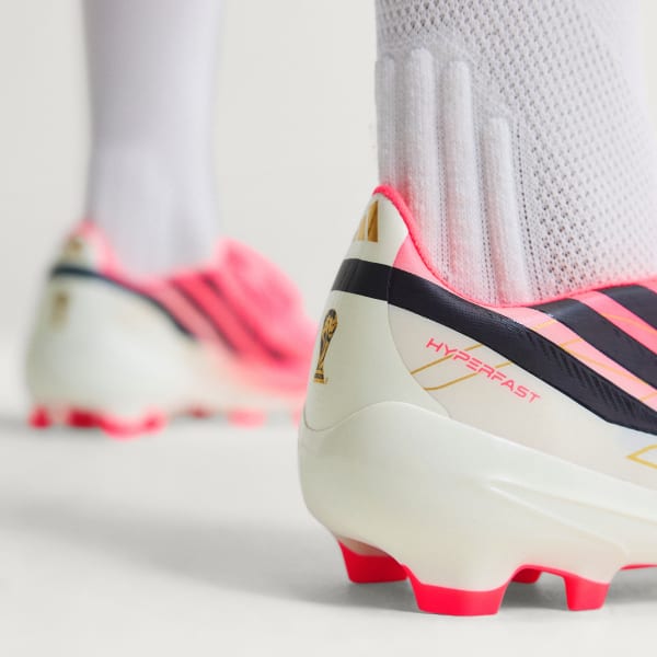 Details for adidas F50 Hyperfast League FG Soccer Cleats Solar Turbo/Core Black/Gold Metallic IH9346