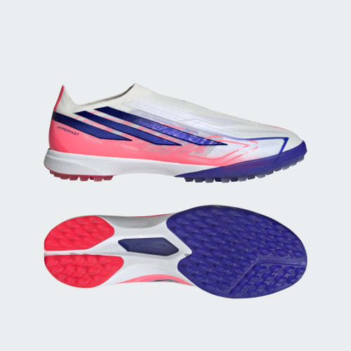 adidas F50 Hyperfast Pro Laceless Astro Turf Soccer Shoes Cloud White/Solar Purple/Solar Turbo KK1043
