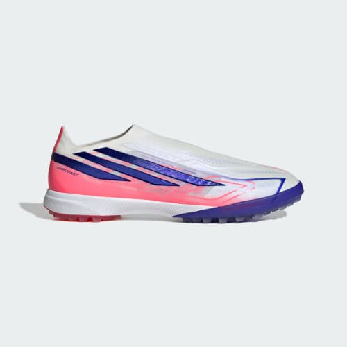 Lookbook adidas F50 Hyperfast Pro Scarpe Calcio Senza Lacci Bianco/Viola/Turbo Solare KK1043