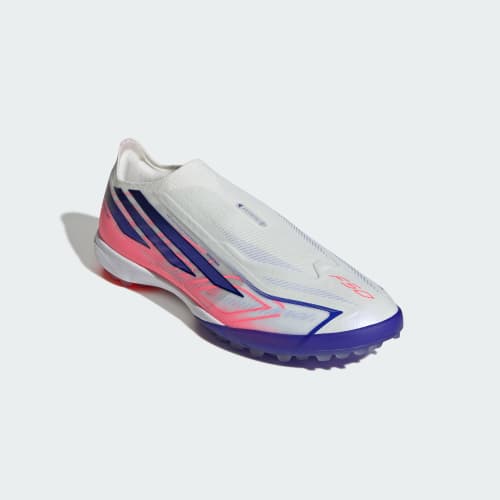 Details for adidas F50 Hyperfast Pro Scarpe Calcio Senza Lacci Bianco/Viola/Turbo Solare KK1043