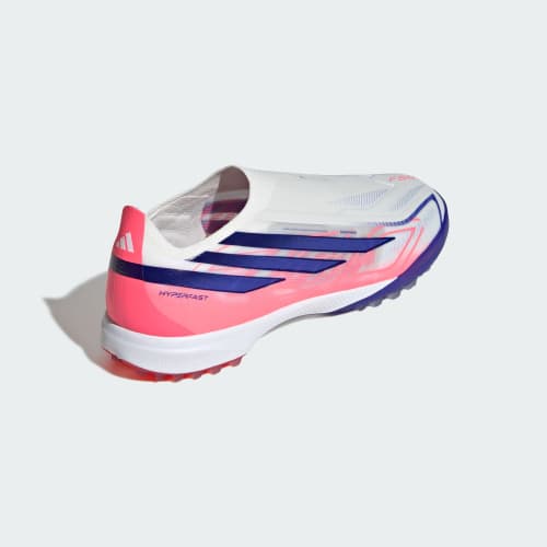 Sizing adidas F50 Hyperfast Pro Scarpe Calcio Senza Lacci Bianco/Viola/Turbo Solare KK1043