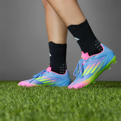 阿迪达斯 F50 联赛 FG/MG 足球鞋 蓝色融合/透明柠檬/透明粉红 IE1290 Order 阿迪达斯 F50 联赛 FG/MG 足球鞋 蓝色融合/透明柠檬/透明粉红 IE1290