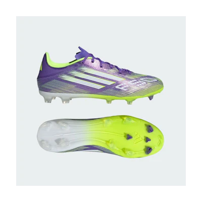 Adidas F50 League FG/MG Soccer Cleats Purple Rush/Cloud White/Lucid Lemon