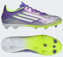 Adidas F50 League FG/MG Soccer Cleats Purple Rush/Cloud White/Lucid Lemon JI0003 Adidas F50 League FG/MG Soccer Cleats Purple Rush/Cloud White/Lucid Lemon JI0003
