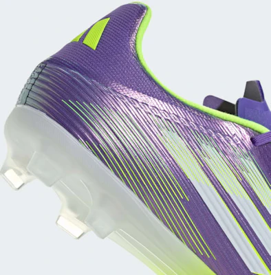 Adidas F50 League FG/MG Soccer Cleats Purple Rush/Cloud White/Lucid Lemon JI0003 3