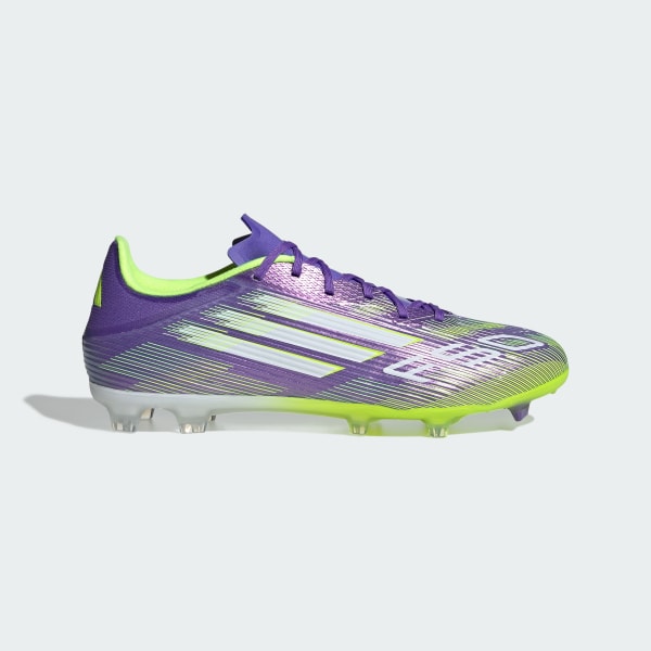 Lookbook Adidas F50 League FG/MG Soccer Cleats Purple Rush/Cloud White/Lucid Lemon JI0003