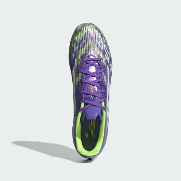 Shop Adidas F50 League FG/MG Soccer Cleats Purple Rush/Cloud White/Lucid Lemon JI0003