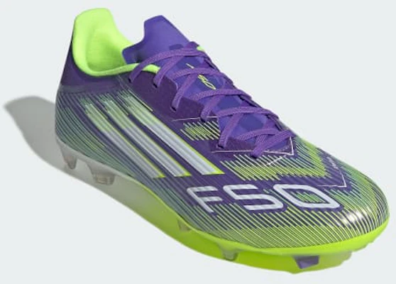 Adidas F50 League FG/MG Soccer Cleats Purple Rush/Cloud White/Lucid Lemon JI0003 Details for Adidas F50 League FG/MG Soccer Cleats Purple Rush/Cloud White/Lucid Lemon JI0003