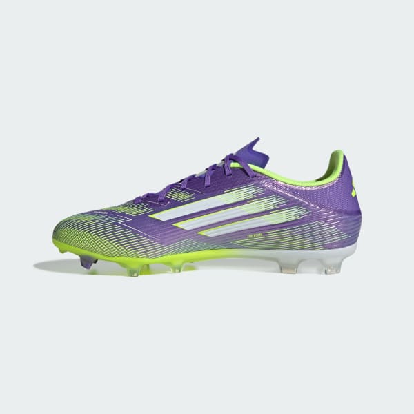Cheap Adidas F50 League FG/MG Soccer Cleats Purple Rush/Cloud White/Lucid Lemon JI0003