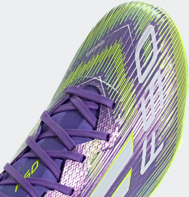 Adidas F50 League FG/MG Soccer Cleats Purple Rush/Cloud White/Lucid Lemon JI0003 2