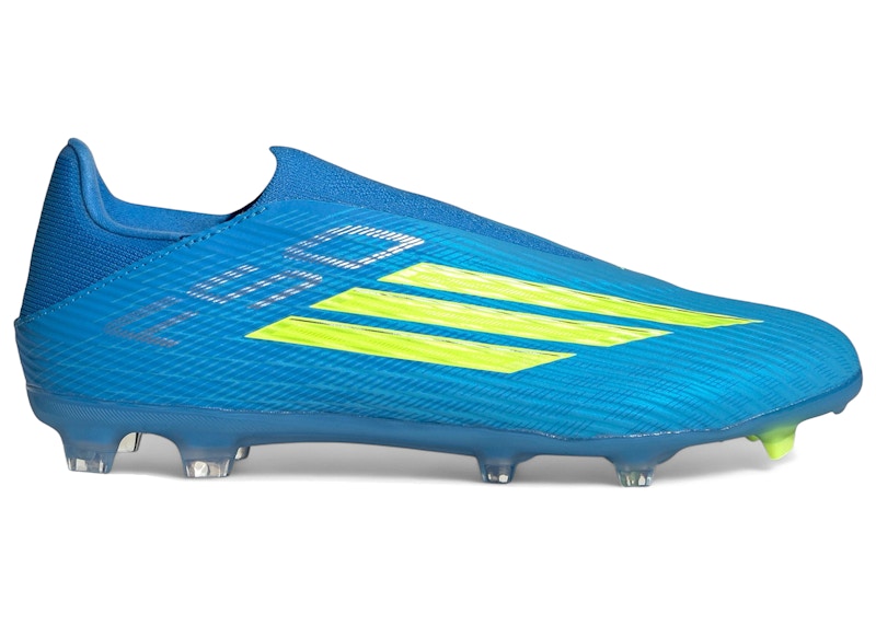 adidas F50 League Laceless FG MG 'Lucid Ray Blue Team Solar Yellow 2 Lucid Aquamarine' JR8985
