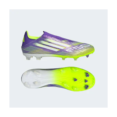 Adidas F50 League Laceless FG/MG Soccer Cleats Purple Rush/Cloud White/Lucid Lemon