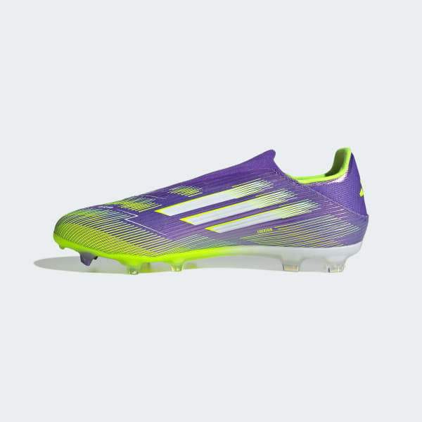 Cheap Adidas F50 League Laceless FG/MG Soccer Cleats Purple Rush/Cloud White/Lucid Lemon JH7734