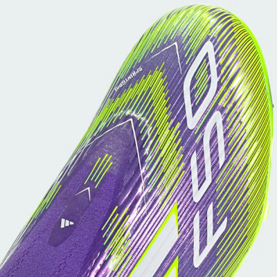Adidas F50 League Laceless FG/MG Soccer Cleats Purple Rush/Cloud White/Lucid Lemon JH7734 2