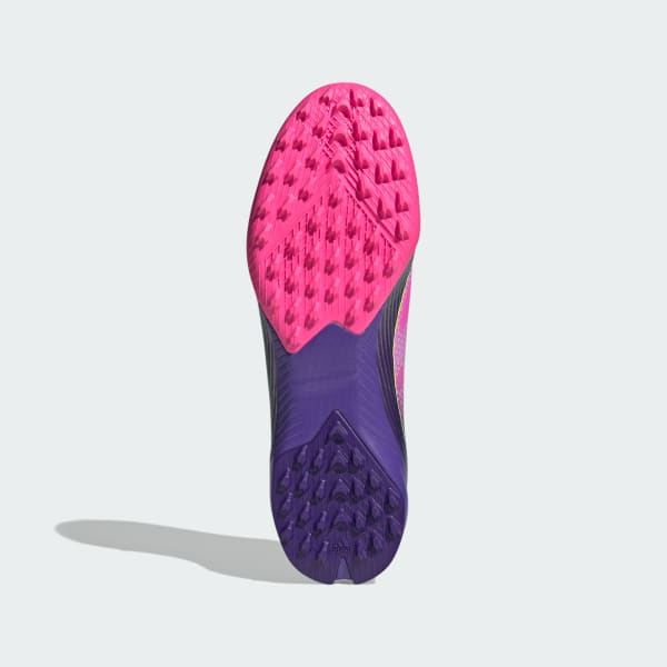 Shop Adidas F50 League 無鞋帶人造草足球鞋 紫/雲白/透亮檸檬 JQ9733