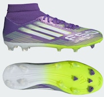 Adidas F50 League Mid FG/MG Soccer Cleats Purple Rush/Cloud White/Lucid Lemon JI0886 Adidas F50 League Mid FG/MG Soccer Cleats Purple Rush/Cloud White/Lucid Lemon JI0886